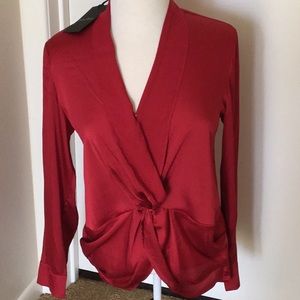 Red Amarri twist front detail blouse